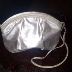 Small Silvery Gold Evening Shoulder Crossbody Bag