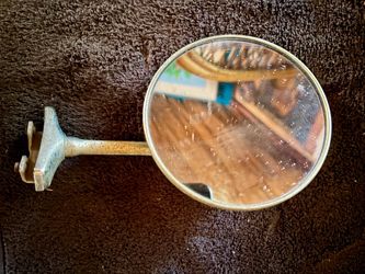 Vintage 1948 Patent Round Screw-Clamp Car Side Mirror - Pat. (contact info removed)