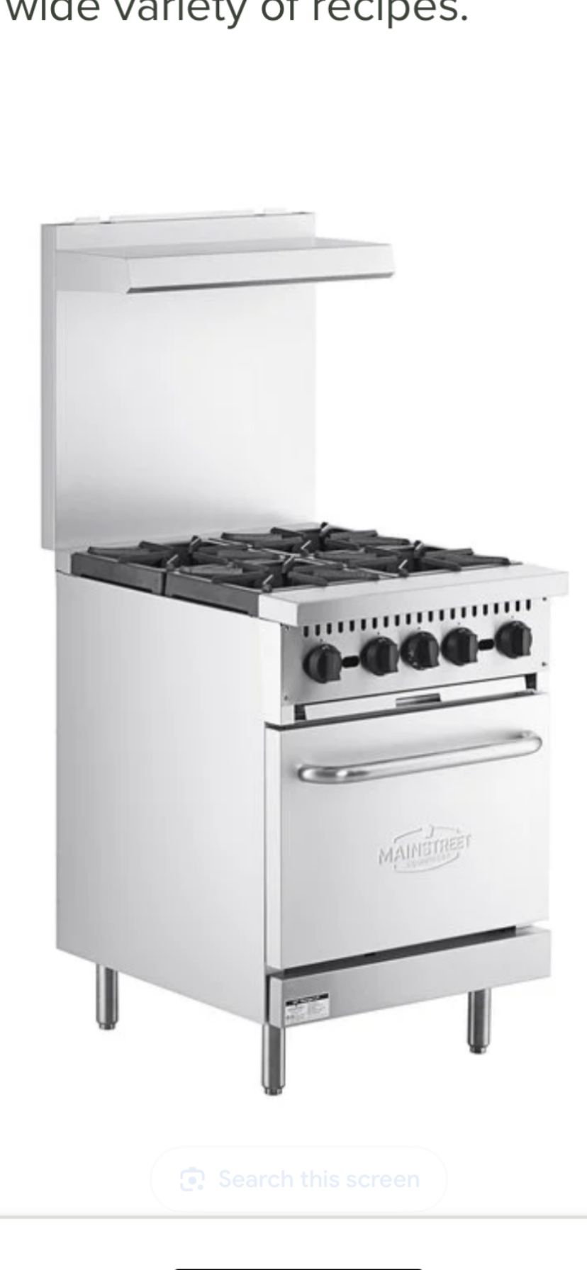 Commercial Stovetop and Oven