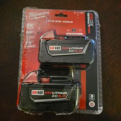 Milwaukee M18 Batteries New XC5.0