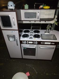 Kids Play Kitchen Set with Refrigerator