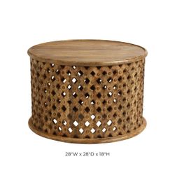 World Market Moroccan Carved Wooden Coffee Table