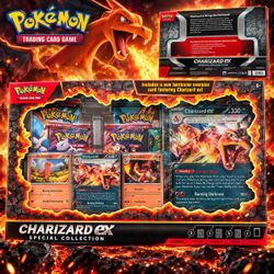 Pokémon TCG Charizard ex Special Collection Box 5 Booster Packs Oversize Card NEW