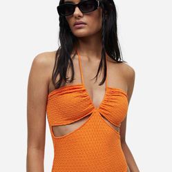 EUC H&M Orange Bodysuit Medium