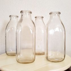 1960's Vintage Milk Bottles Set of 4