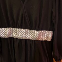 Black Top With Silver Leather Band Across Front