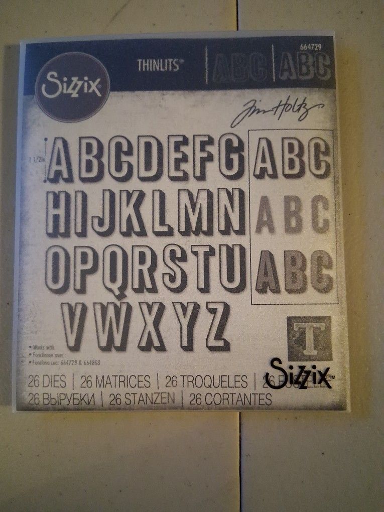 Tim Holtz Sizzix Thinlits - Alphanumeric Shadow Upper