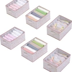 Brand New Set of 6 Rose Gold Floral Design Wardrobe Clothes Organizers (still sealed in box !)