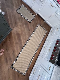 MACKENZIE-CHILDS COURTLY CHECK SISAL RUGS — RUNNER + ACCENT RUG — $225