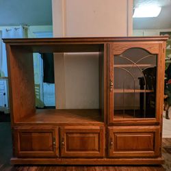 Real Wood Entertainment Center & Tv