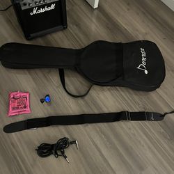 Donner Electric Guitar Set With Marshall Amp/Guitar Stand 