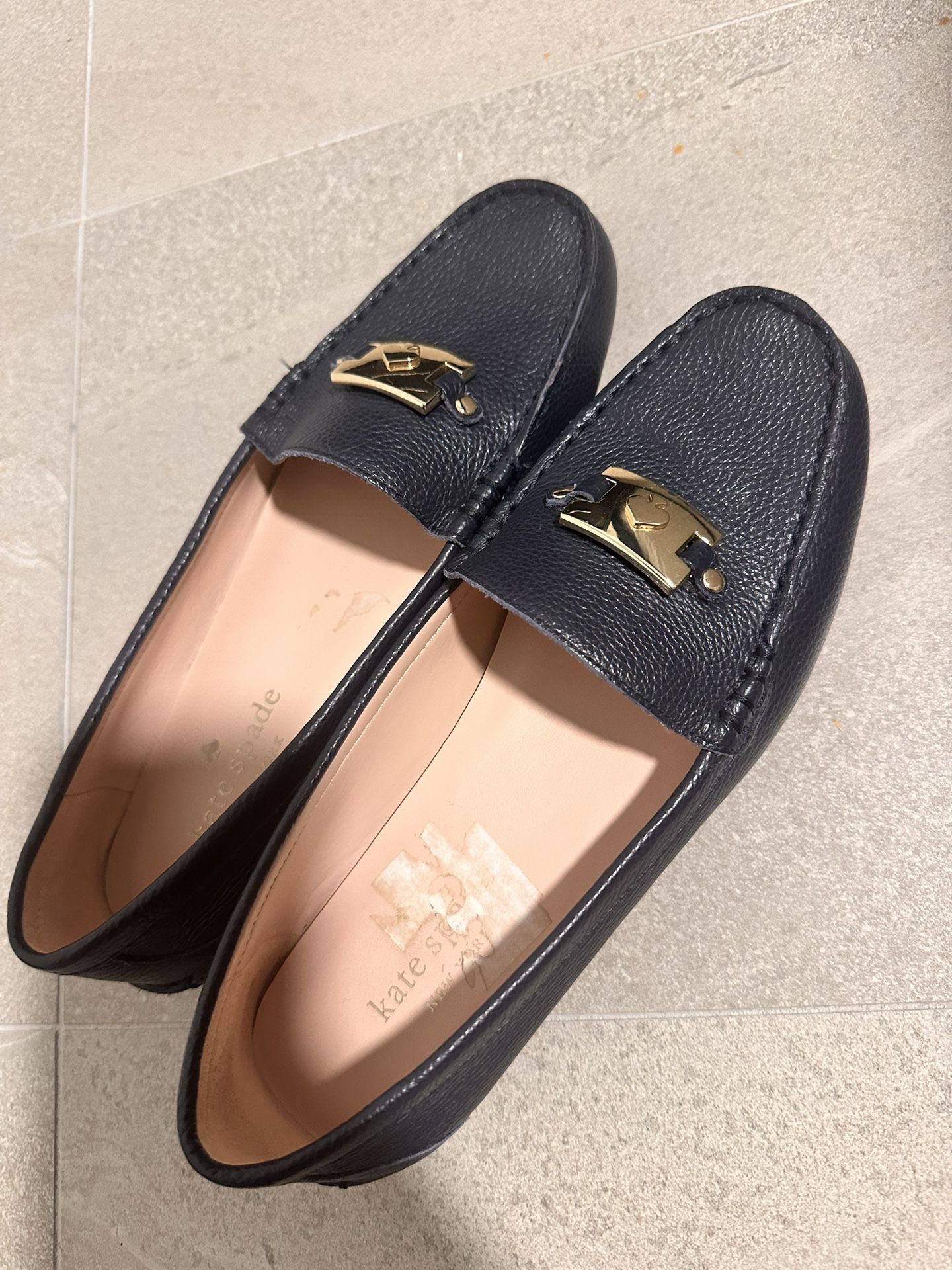 Kate Spade Loafers Leather Navy 7.5