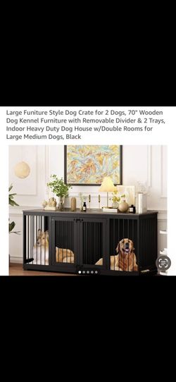 Large Dog Furniture Kennel For 2