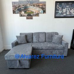 Corduroy Sectional Sleeper With Storage