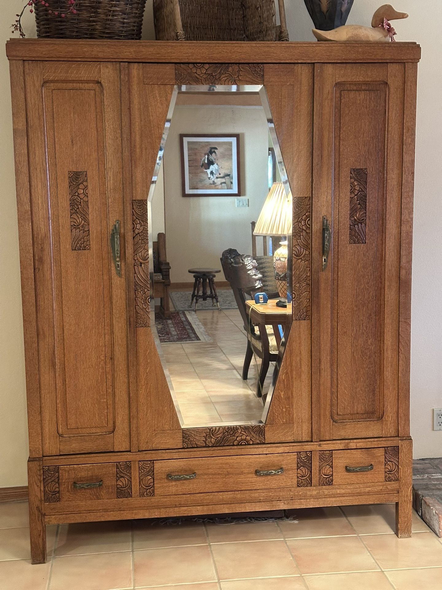 Absolutely Gorgeous Antique Art Deco Armoire