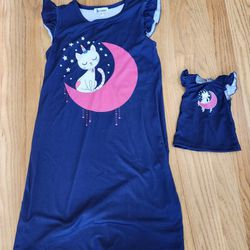 Brand New Marching Set of Girl & Doll Nightgowns 