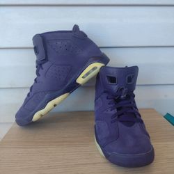 Girl's Kid Air Jordan 6 Retro GG 'Purple Dynasty' Youth Sneakers size 8Y
