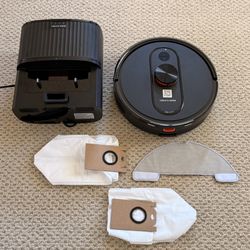 Robot Vacuum and Mop Combo, 6000Pa Strong Suction, Self-Emptying Dock,LiDAR Navigation, 90-Day Hands-Free, Robotic Vacuum for Pet Hair, Dust, Hard Flo