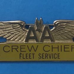 Nice rare found AMERICAN AIRLINES - CREW CHIEF - FLEET SERVICE PIN BADGE WING