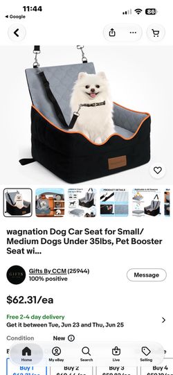 Wagnation Dog car seat ! Like new never used !