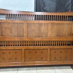 California king Bed Frame, Box Spring And Mattress 