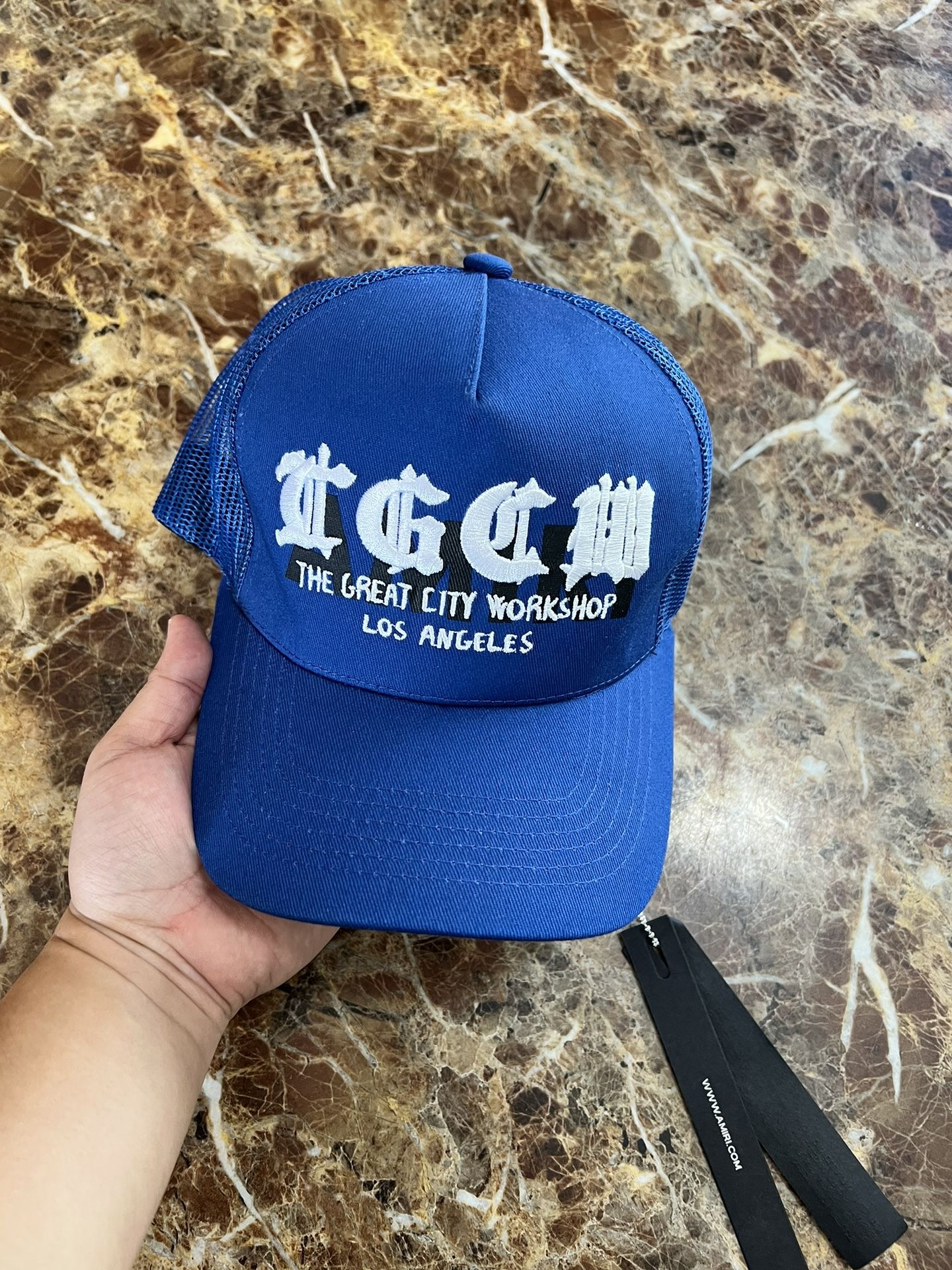 Amiri T.G.C.W Trucker Hat Blue