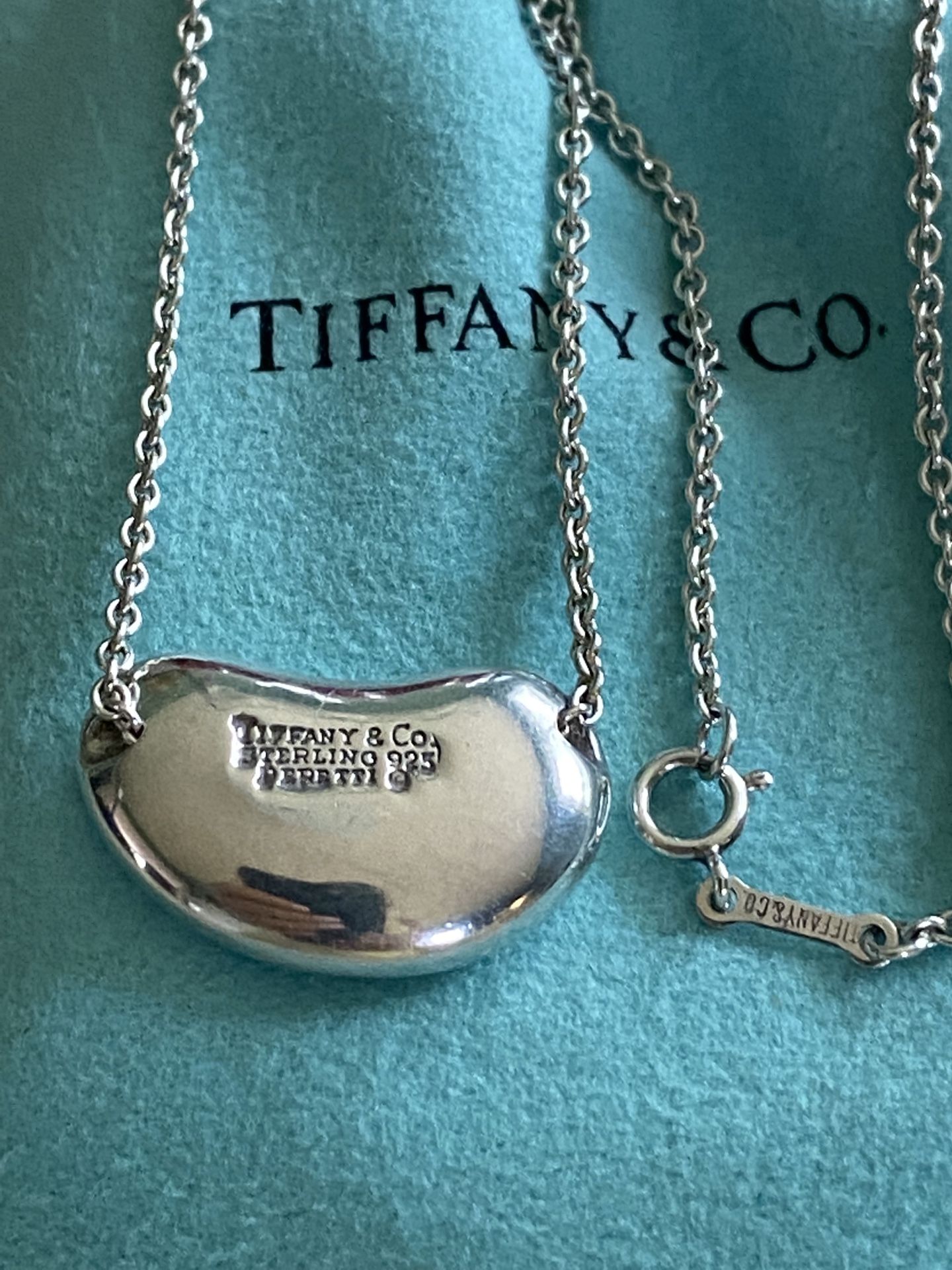 Tiffany Authentic Bean Pendant Necklace 