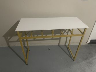 Gold And White Computer Desk