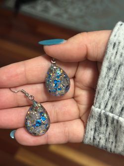 Teardrop handmade resin earrings