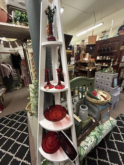 Tall White Corner Shelf