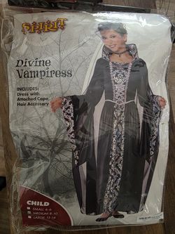 Divine Vampiress Costume Girls Child Size 8 - 9
