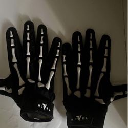 Rivel Semi-Padded Skeleton Football Gloves 