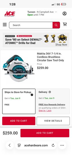 Makita XSR01 18V X2 LXT Brushless 7-1/4" Circular Saw (36V)