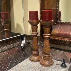 Wood Candle Holders 