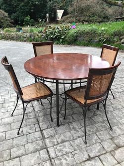Kitchen table set w/ five chairs, made in France