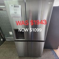 27 Cu. Ft Side By Side Refrigerator W/door Cooling And ICE Craft And Water Dispenser 
