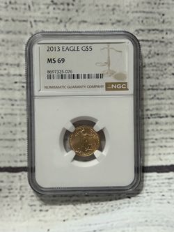 NGC 2013 MS69 $5 GOLD AMERICAN EAGLE 1/10 Oz