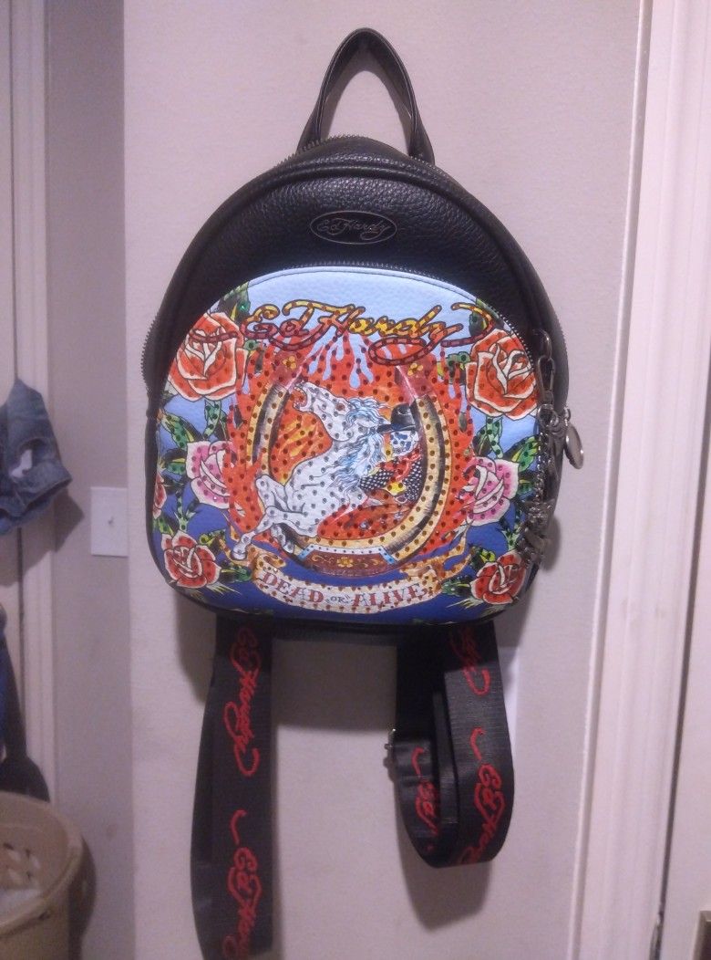 Ed Hardy Dead Or Alive Rhinestone Unisex Backpack