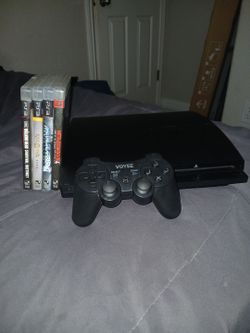 PS3 Slim Console with Controller and 4 Games bundle