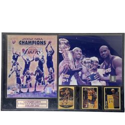 Los Angeles Lakers 3-Time N.B.A. World Champions 2000,2001,2002 Full Set Plaque