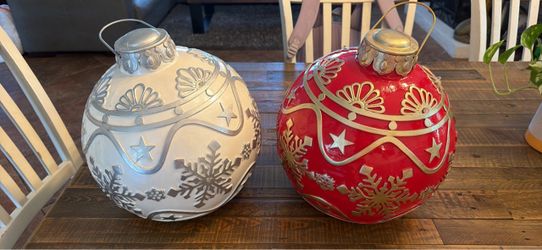 Large Decorative Christmas Ornaments Set of 2