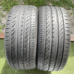 Tires 245/30/22 Pirelli P Zero Nero Two used tires 80% left hard to find pair  