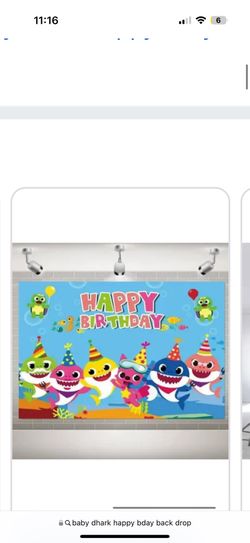 Baby Shark Backdrop Happy Birthday