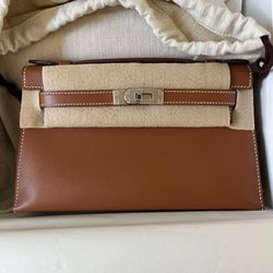 Mini Kelly Pochette Gold Swift 18cm