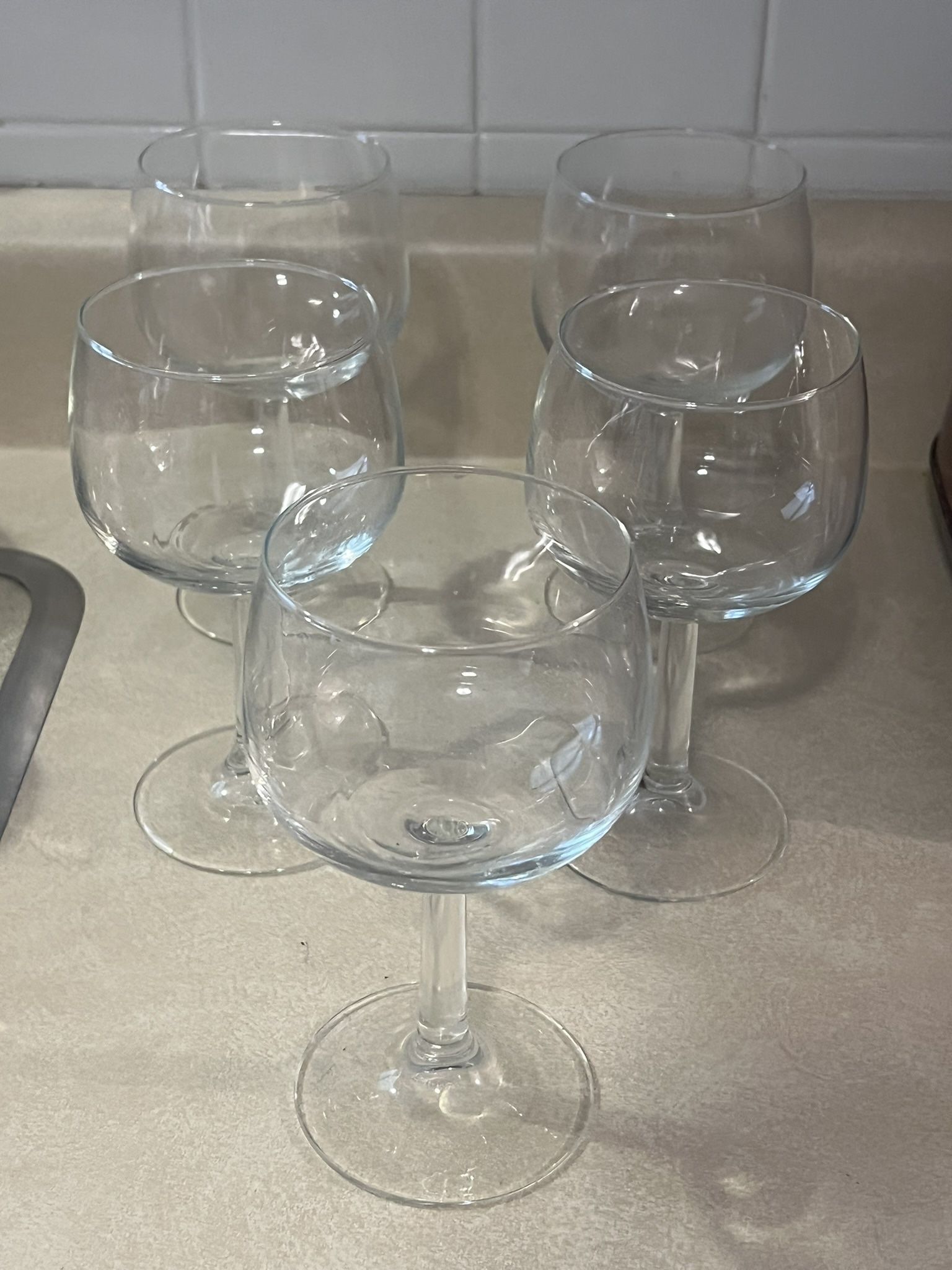 Set Of Five Vintage wine glasses