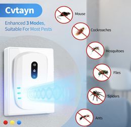 Ultrasonic Pest Repellent Indoor Insect Repeller With 3 Modes