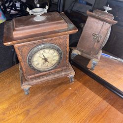Antique Clawfoot Clock Box w/ Chalice On Top
