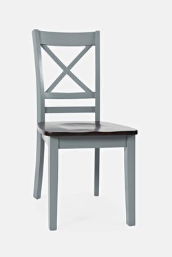 Asbury Park Grey/Autumn Brown X Back Chair (Set of 2)