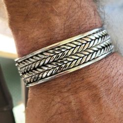 Handcrafted Stainless Steel Woven Cuff Bracelet – Heavy Duty & Bold Look