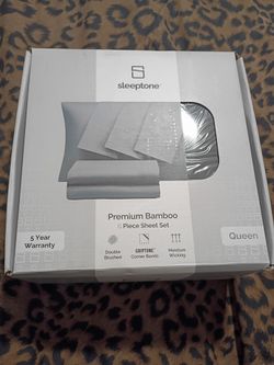 Sleeptone Premium Bamboo 6-Piece Sheet Set – Grey- Queen size-Pickup only